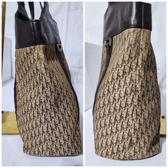 Authentic Christian Dior Diorissimo Street Chic Tote Bag Brown/Beige - Picture 5 of 11